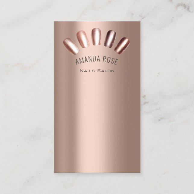 Carte De Visite Logo Nails Professionnels Manucure Pedicure Skinny (Devant)