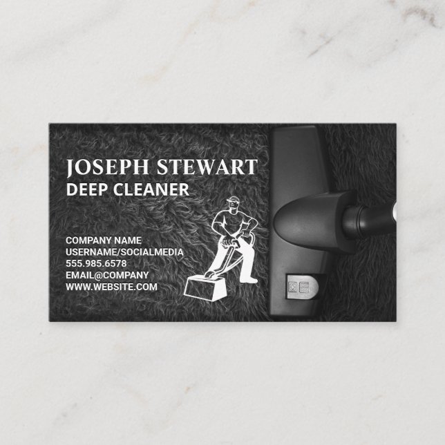 Carte De Visite Logo Nettoyant | Nettoyage en profondeur des tapis (Devant)