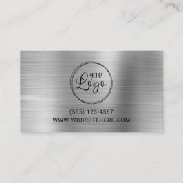 Carte De Visite Logo noir avec URL du site Web Silver Foil