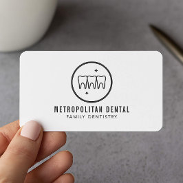 Carte De Visite Logo noir des dents dentistes modernes