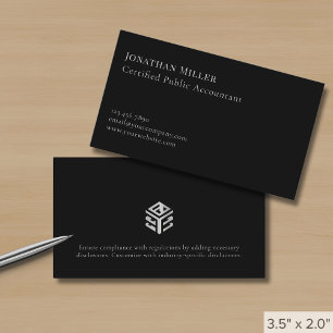 Carte De Visite Logo Noir Luxe Simple