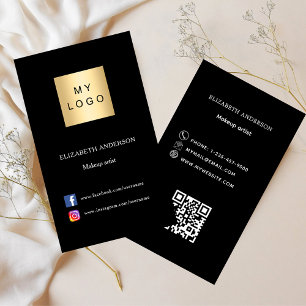 Carte De Visite Logo noir Qr code médias sociaux