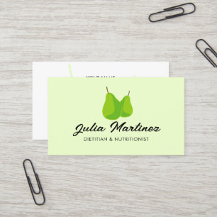 Carte De Visite Logo nutritionniste diététiste de poires vertes