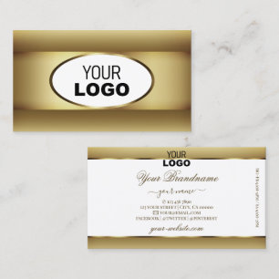 Carte De Visite Logo Ombre blanc et Brown Cadre de décoration or f