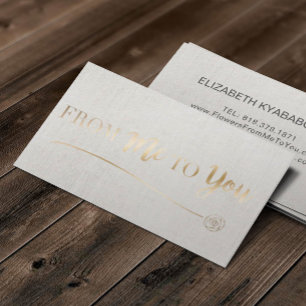 Carte De Visite Logo Or Faux Foil personnalisé Élégant Linge