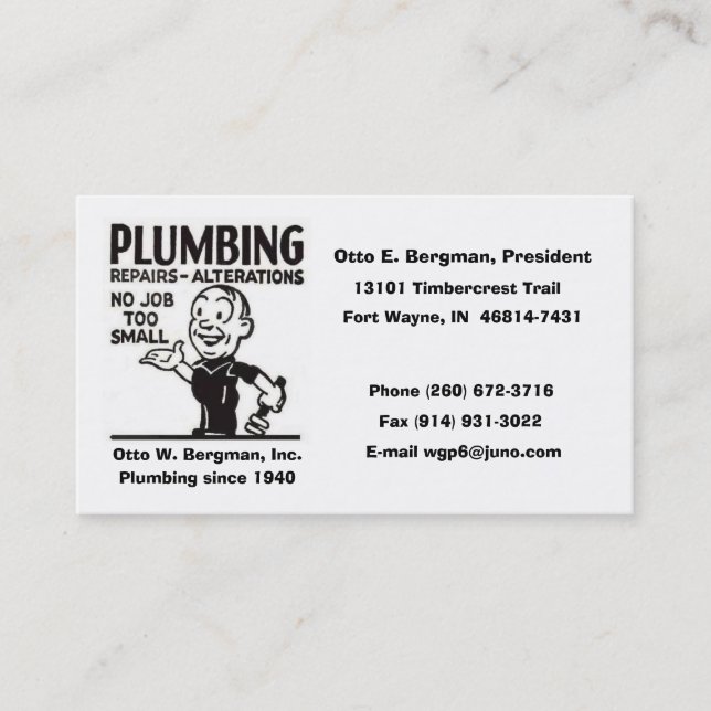 Carte De Visite Logo, Otto E. Bergman (Devant)