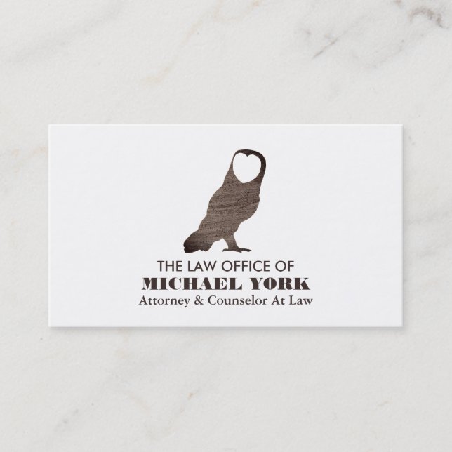 Carte De Visite Logo Owl, Professionnel Juridique (Devant)