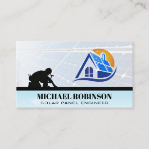 Carte De Visite Logo Panneaux solaires   Technicien de toiture