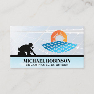 Carte De Visite Logo Panneaux solaires Technicien en énergie