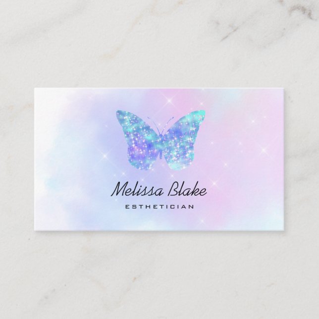 Carte De Visite logo papillon bleu (Devant)