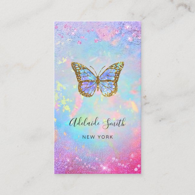 Carte De Visite logo papillon faux chunky parties scintillant cart (Devant)