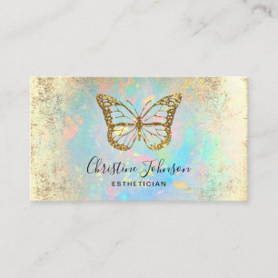 Carte De Visite logo papillon parties scintillant en faux or