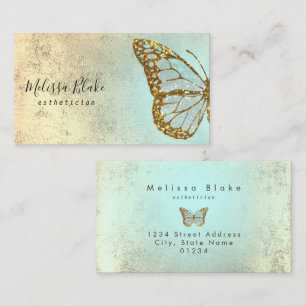 Carte De Visite logo papillon teintes menthe