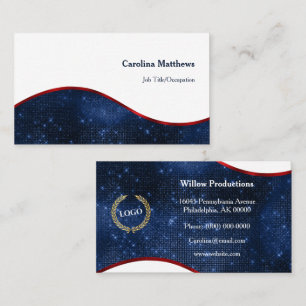 Carte De Visite Logo Patriotique Rouge Blanc Bleu Vague