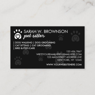 Carte De Visite Logo Patte de Compassion pour Chien ou Chat