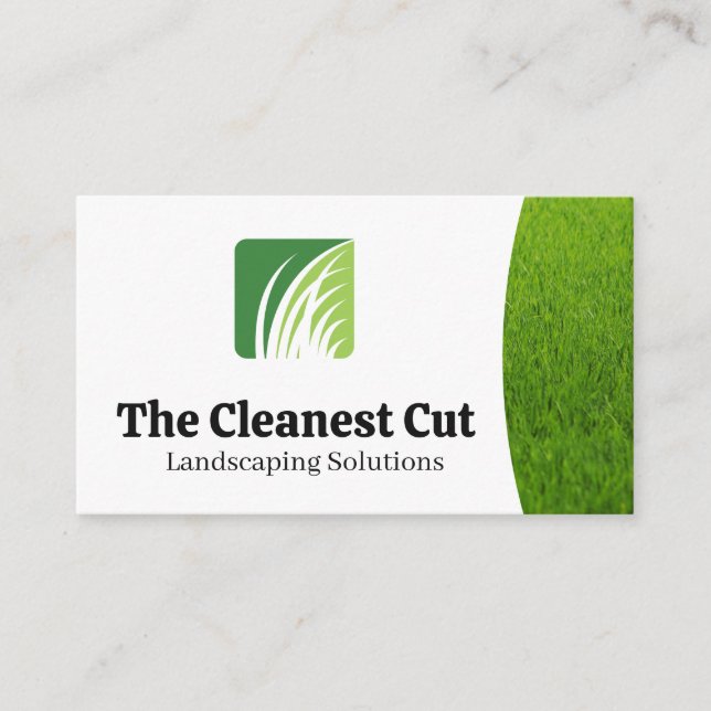 Carte De Visite Logo paysager en herbe | Soins de pelouse (Devant)