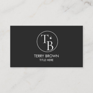 Carte De Visite Logo personnalisé Cercle Professionnel Noir Entrep