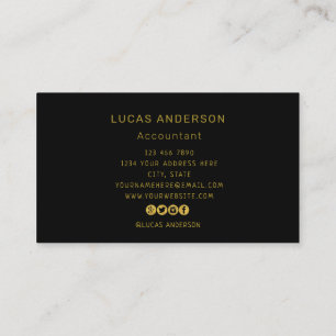 Carte De Visite  logo personnalisé cercle professionnel or noir