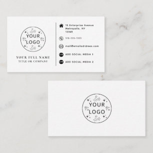 Carte De Visite Logo personnalisé, coordonnées et réseaux sociaux 