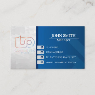 Carte De Visite Logo personnalisé de gestionnaire d'entreprise géo