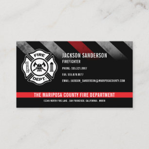 Carte De Visite Logo personnalisé de la ligne rouge des pompiers D