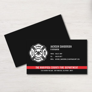Carte De Visite Logo personnalisé de pompier de sapeurs-pompiers