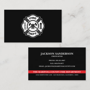 Carte De Visite Logo personnalisé du département des pompiers