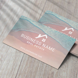 Carte De Visite Logo personnalisé du locataire immobilier Beach Ho