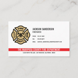 Carte De Visite Logo personnalisé du service d'incendie des pompie