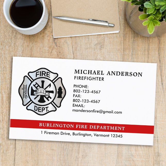 Carte De Visite Logo personnalisé du service d'incendie des pompie (Créateur téléchargé)