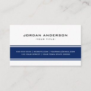 Carte De Visite Logo personnalisé en bleu foncé et blanc