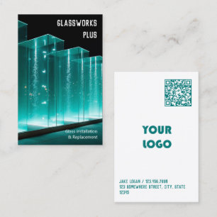 Carte De Visite Logo personnalisé et entreprise de verre QR