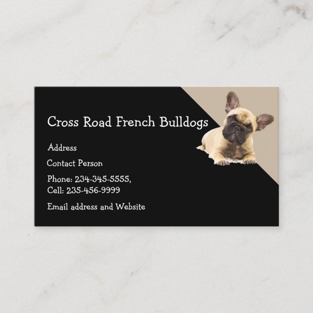 Carte De Visite Logo personnalisé Français Chien Chien Chien Anima (Devant)