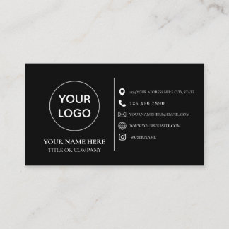Carte De Visite logo personnalisé icônes de médias sociaux minimal