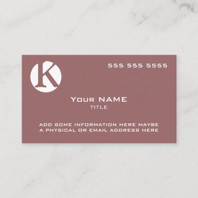 Carte De Visite Logo personnalisé Mauve (Devant)