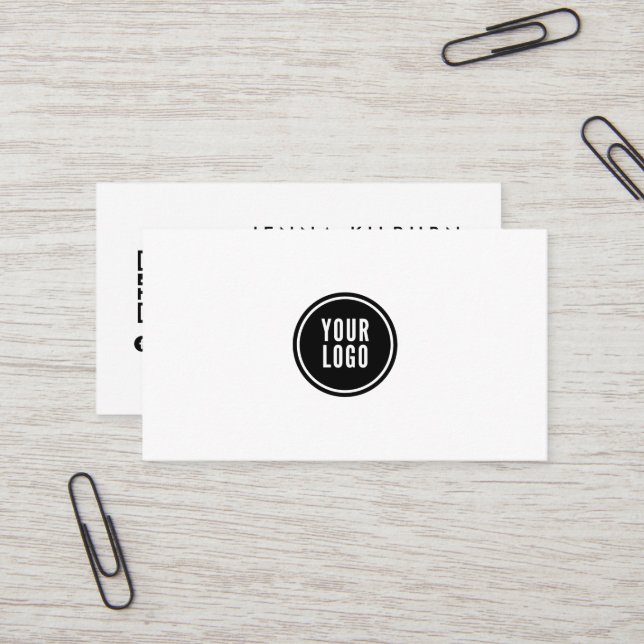 Carte De Visite Logo personnalisé minimal (Devant/Arrière en situation)