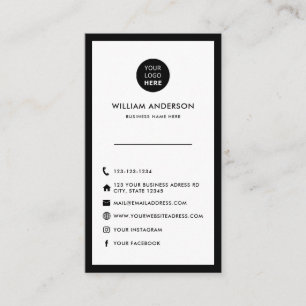 Carte De Visite Logo Personnalisé Minimal Médias Sociaux Modernes 
