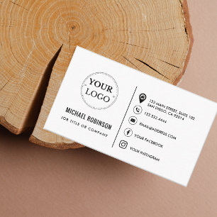 Carte De Visite Logo Personnalisé Minimaliste Médias Sociaux Moder