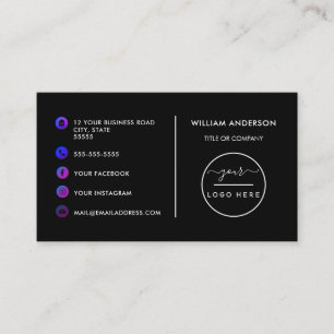 Carte De Visite Logo personnalisé minimaliste moderne icônes de mé