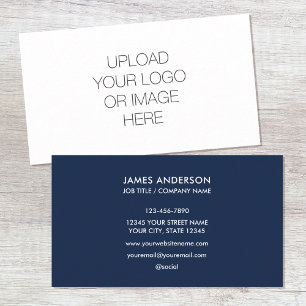 Carte De Visite Logo personnalisé minimaliste moderne Marine Bleu 