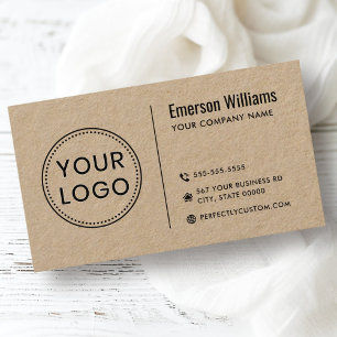 Carte De Visite Logo personnalisé minimaliste moderne papier Kraft