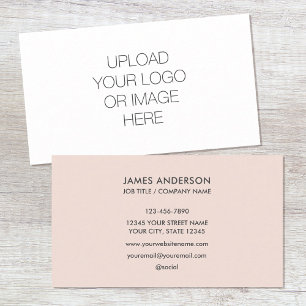 Carte De Visite Logo personnalisé minimaliste moderne rose pâle