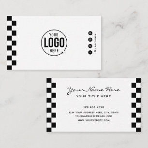 Carte De Visite Logo personnalisé Moderne à carreaux Entreprise pr