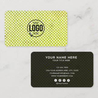 Carte De Visite Logo personnalisé Moderne à carreaux Professionnel