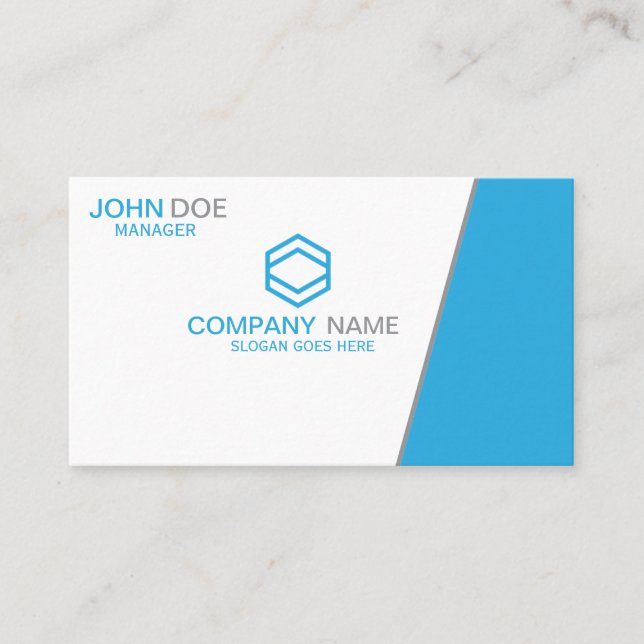 Carte De Visite Logo personnalisé moderne Blue Professional (Devant)