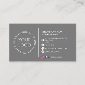 Carte De Visite Logo personnalisé moderne médias sociaux code QR