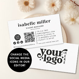 Carte De Visite Logo Personnalisé Moderne Minimal Médias Sociaux I