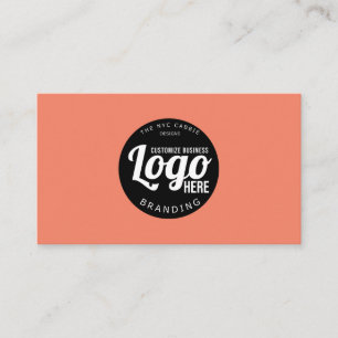 Carte De Visite Logo Personnalisé Moderne Minimal Peach