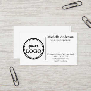 Carte De Visite Logo personnalisé moderne minimaliste blanc