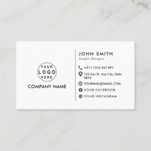 Carte De Visite logo personnalisé moderne minimaliste médias socia